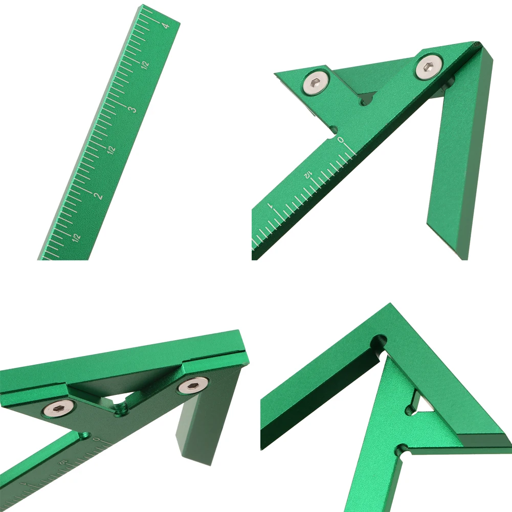 Aluminum Imperial Circle Center Positioning 45/90 Degree Positioning Ruler Multi-Function Arrow Ruler High-Precision Measuring