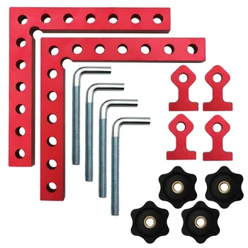 QYQRQF-Pinces de positionnement carrées en alliage d'aluminium, pinces d'angle résistantes à 90, travail de calcul, 2 jeux, 5.5x5.5 pouces