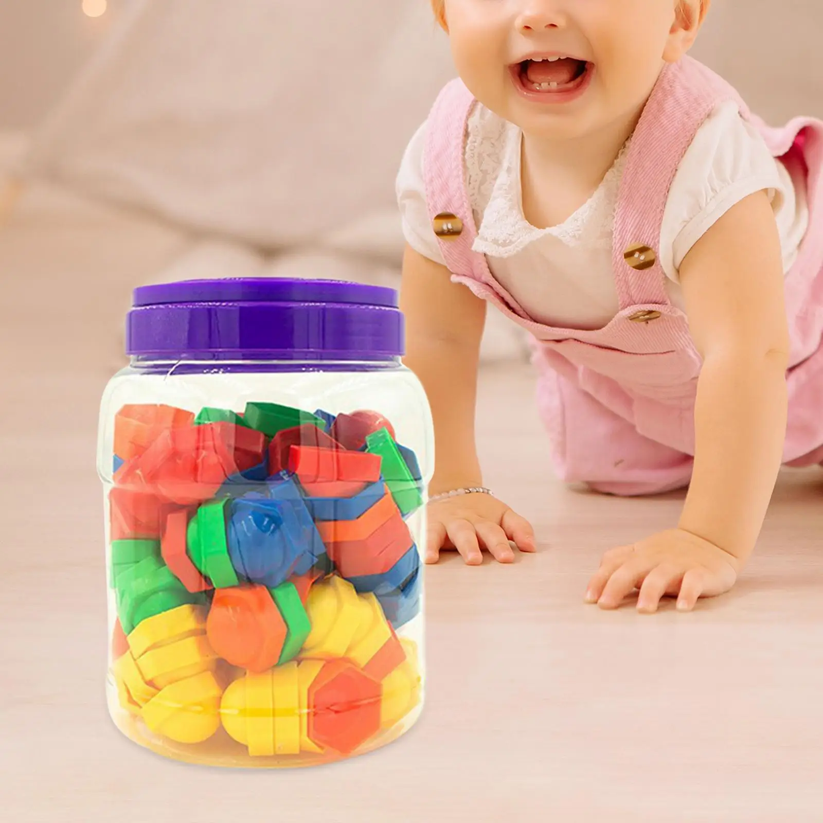 120 Pieces Hexagon Shape Blocks Sensory Color Cognition Portable Sorting Toy Montessori for Games Playroom Home Activity Travel