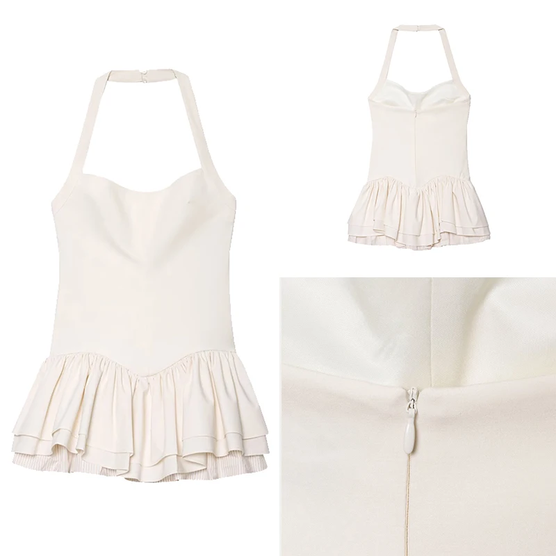 2025 verão novo feminino faion em camadas decoração pendurado gola ne macacão sle dr z marca europeia sle sv...