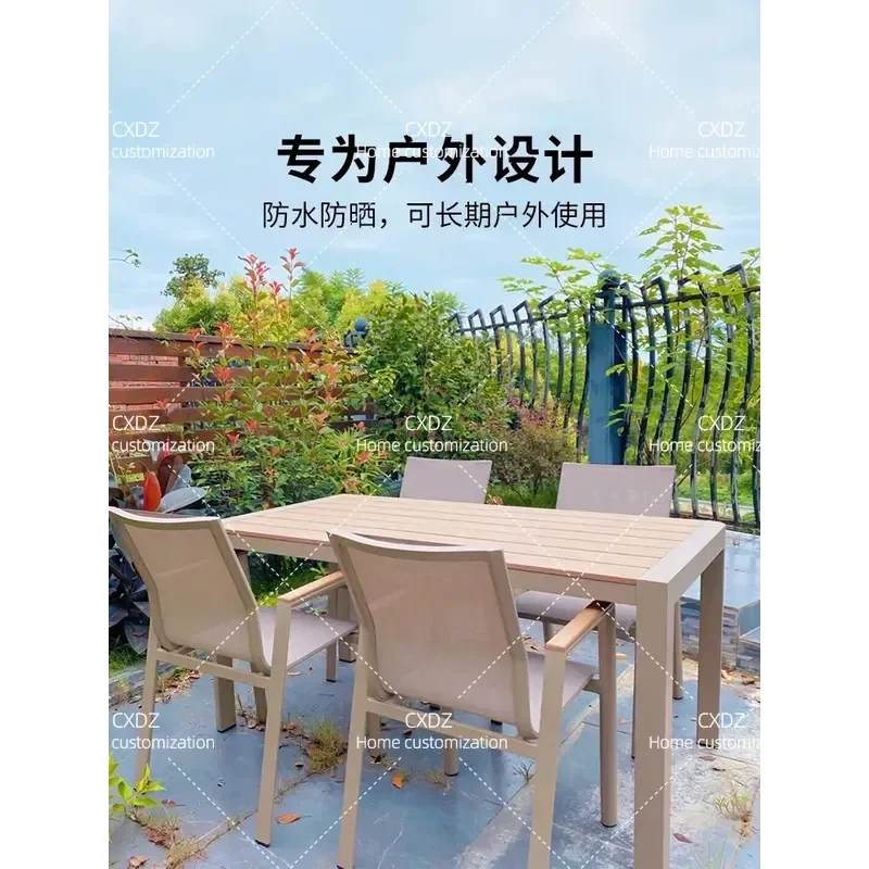 Outdoor BBQ Table Set with Electric Grill and Rope Chairs for Garden Patio Courtyard Cafe Leisure Dining Furniture