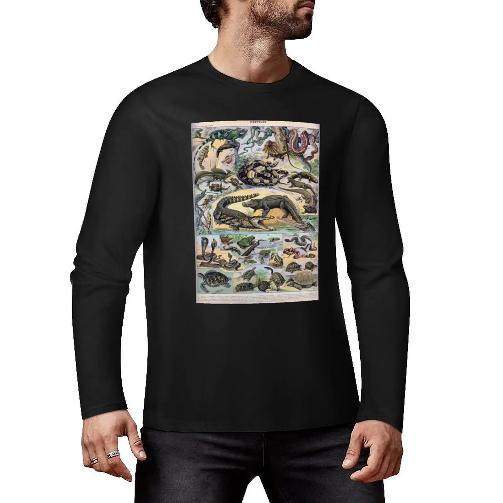 Adolphe Millot Reptile Long T-Shirt blank t shirts funny t shirts tees graphic t shirts men workout shirt