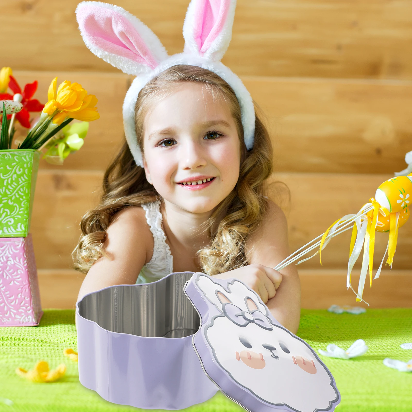 

Rabbit Candy Box Tinplate Storage Container For Chocolate Biscuits Sweets Gift Holiday Cookie Tins Decorative Boxes Party Favors