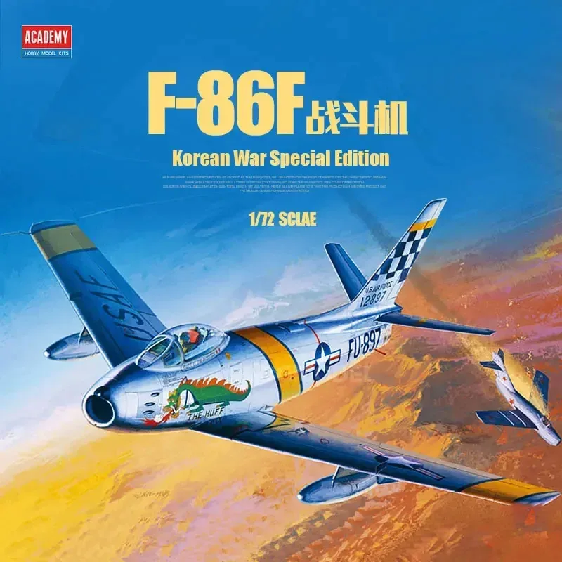 Academy 1/72 12546 American F-86F Fighter Korean War Aircraft Plastic Airplane DIY Plane Model Building Kits for Adults Boys