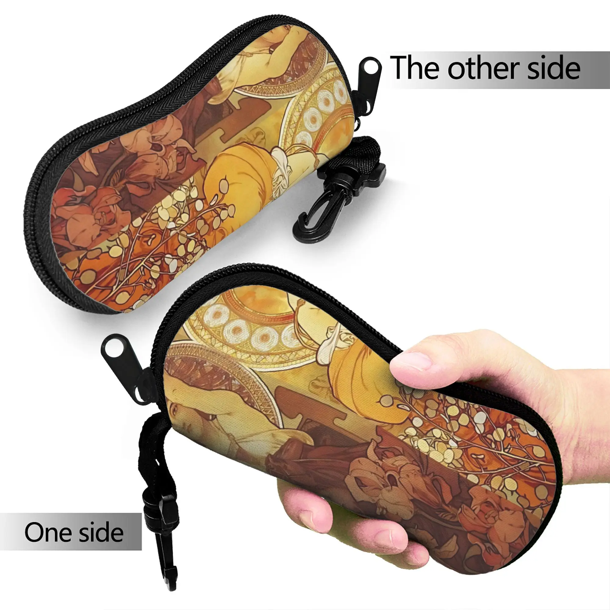 Language of Flowers Alphonse Mucha   Glasses Case Male Female  Sunglasses Case Cute Eyewear Organizer Eyeglass Protector