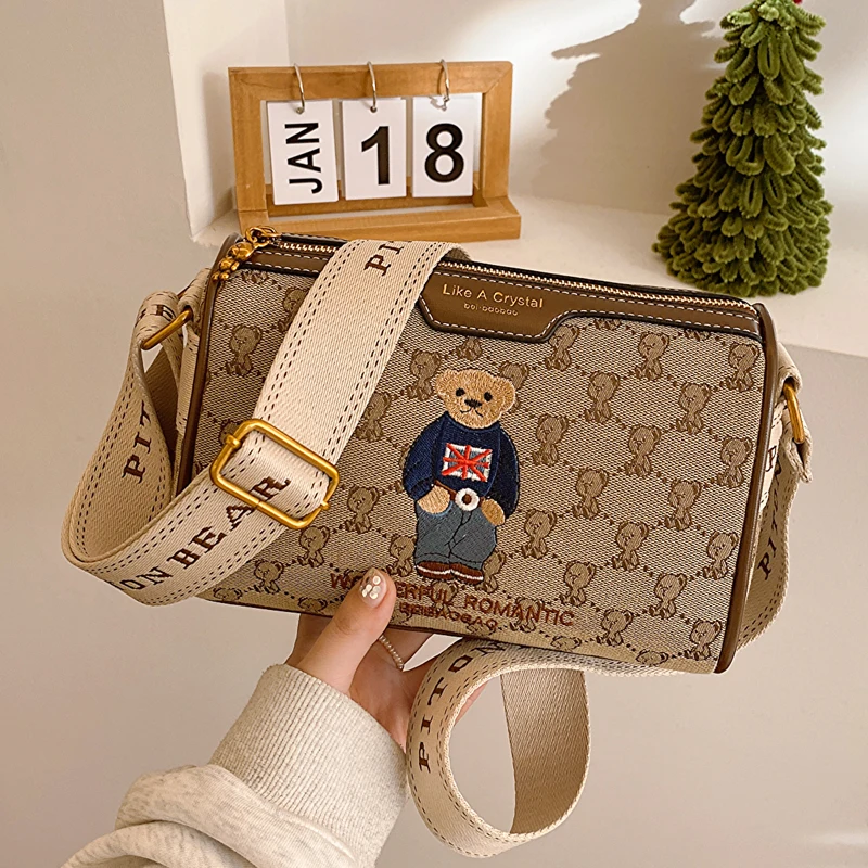 cool bear crossbody bag for women fashion shoulder bag Ladies pillow bag Internet celebrity trend messenger bag Women Purse bag