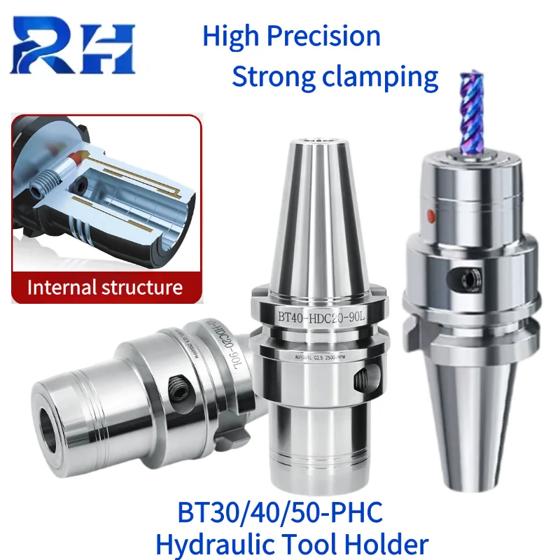 High Precison Hydraulic Chuck Tool Shank BT30 BT40 BT50  PHC06 PHC08 PHC10 PHC12 PHC16 PHC20 Collet BT Hydraulic Tool Holder