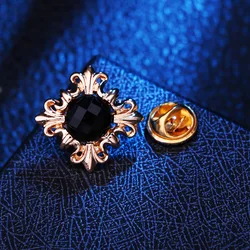 Korean Corss Crystal Pearl Brooch Metal Rhinestones Corsage Shirt Collar Pins Fashion Brooches for Women Men Accessories 1 PCS