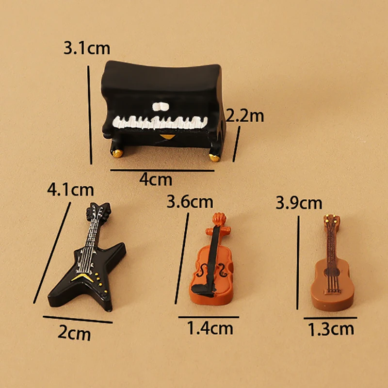 1:12 Dollhouse Miniature Electric Guitar Piano Violin Set Dollhouse Musical Instrument Ornament Dolls House Decor Accessories