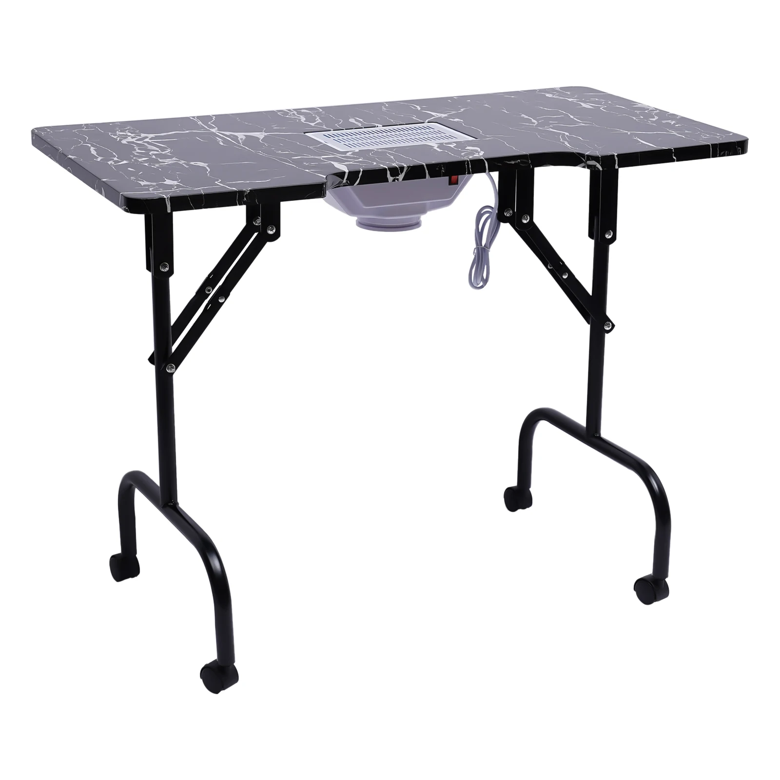 Table à ongles portable pour techniciens avec fonction pliante, bureau de manucure pour salon et maison, ventilateur de dépoussiérage