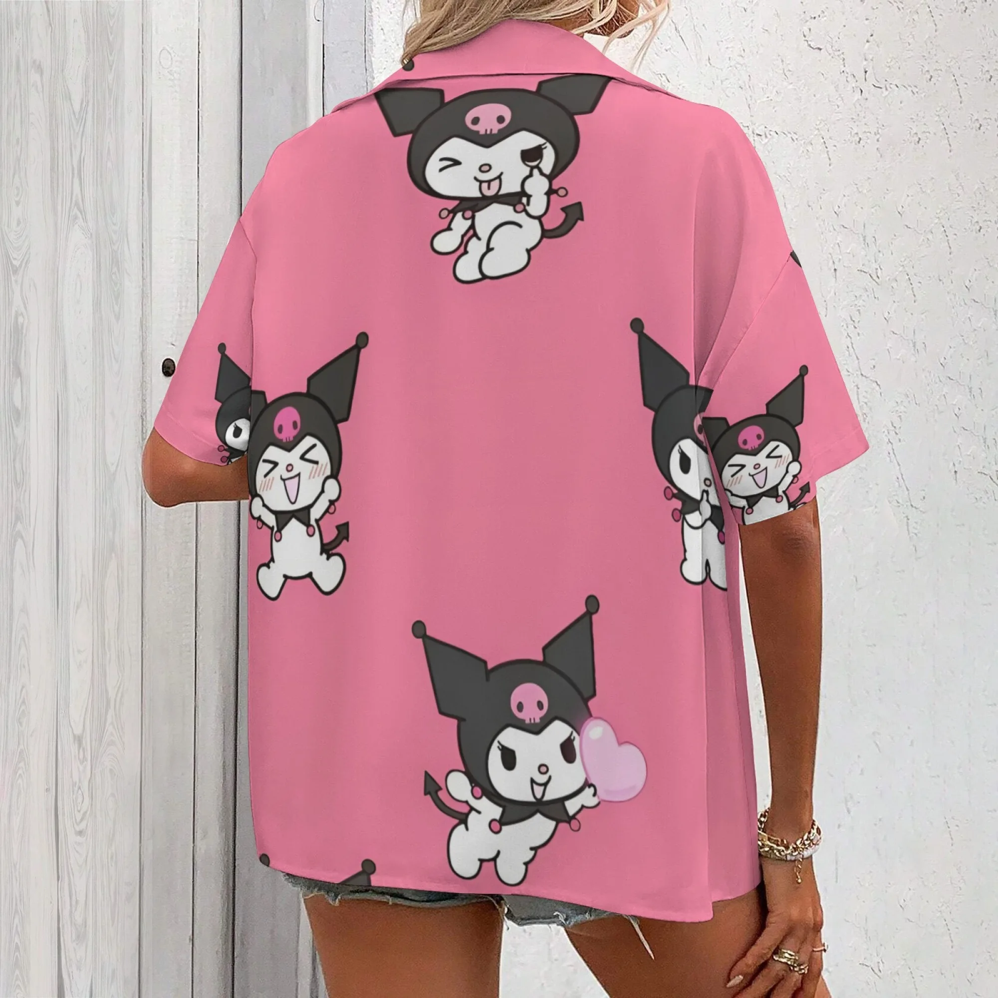 قميص Kuromi S ملابس نسائية قميص Kuromi قميص نسائي بأكمام طويلة مراجعات كورية العديد من ملابس الفتيات تي شيرت نسائي Y2k امرأة علوية N