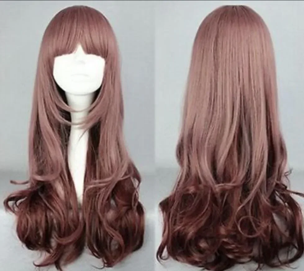 Long Curly Mixed Brown Wavy Cosplay Fashion Hair Wig