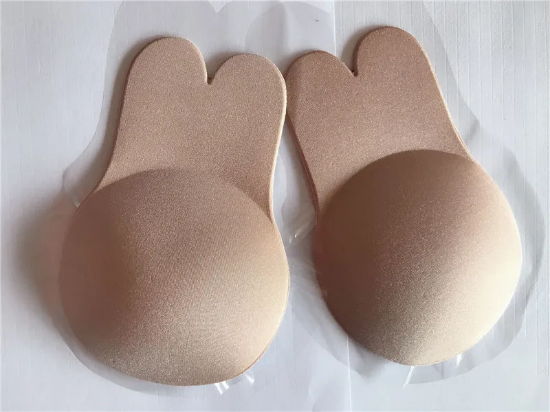 Women Push Up Self Adhesive Silicone Strapless Invisible RabbitBra Reusable Sticky Breast Lift Tape Rabbit Nipple Cover Bra Pad