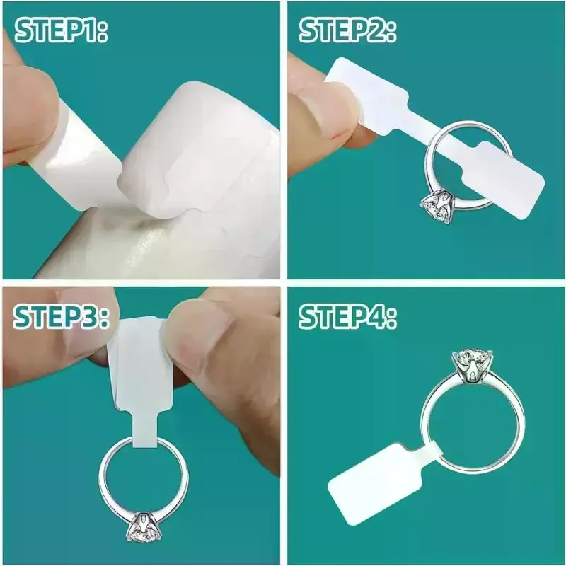 500PCs/Roll Price Stickers Jewelry Price Tags Self Adhesive White Blank Sticker Kraft Paper Ring Necklace Earring Price Label