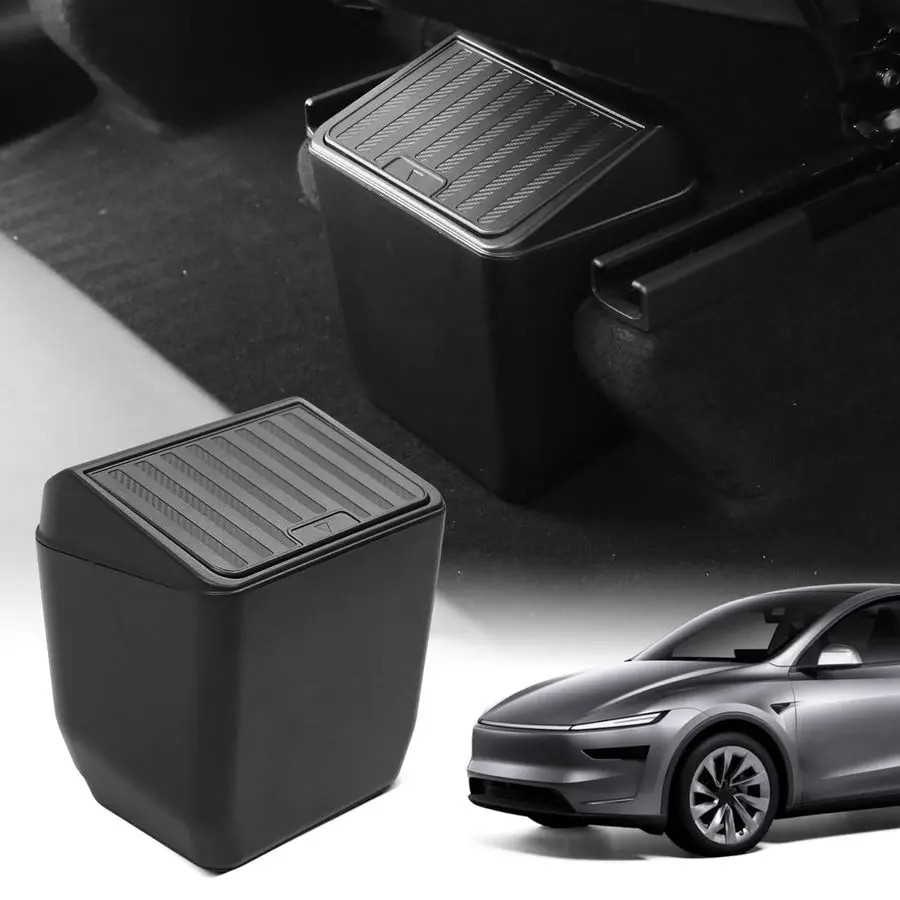 

Rear Trash Can for Tesla Model Y Juniper 2026 2025 Center Console Organizer Backseat Storage Box Underseat Storage Tray Garbage