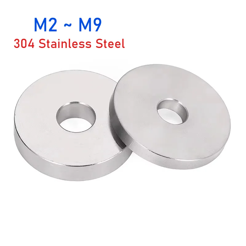 304 Stainless Steel M2 M3 M4 M5 M6 M7 M8 M8.6 M9 Smooth Extra Thick Washers Enlarged Gasket Flat Washers Thick 3mm~8mm