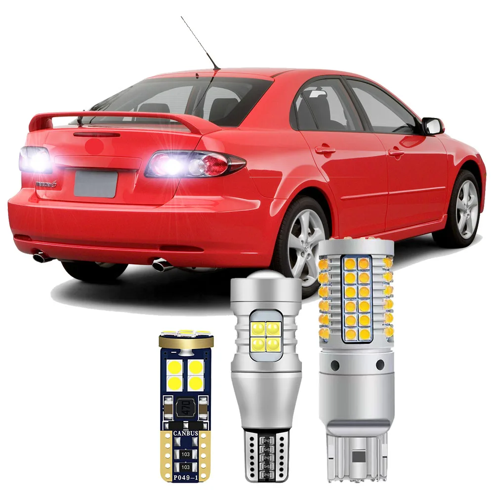 LED Car For Mazda 6 GG Sedan Hatchback Wagon 2002-2007 LED Rear Turn Signal Backup License Plate Bulb CANBUS