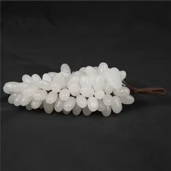 Reiki Natural Quartz Stone Grapes Ornament Real Afghanistan Jades Crystals Cluster Fruit Statue Aesthetic Room Decor Handmade