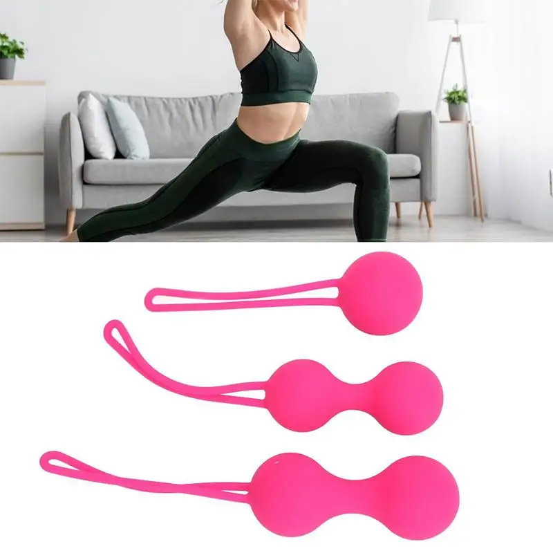 Entraîneur de plancher pelvien en silicone, resserrement des muscles, kit d'entraînement, balle de massage, exercice musculaire pelvien, plancher pelvien, 3 pièces