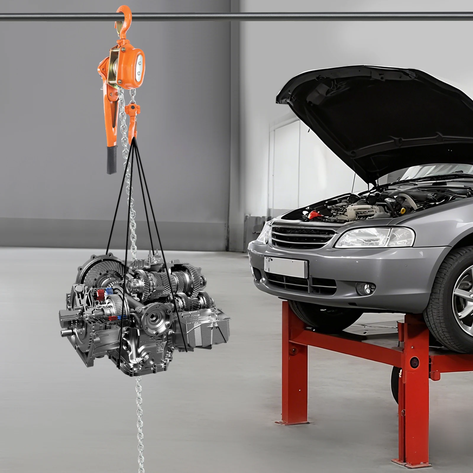 1,5 Tonnen manueller Hebelkettenzug 3M Hubhebelblock Kettenzug für Lagerhäuser, Garagen, Baukonen, Fabriken – Detail 1
