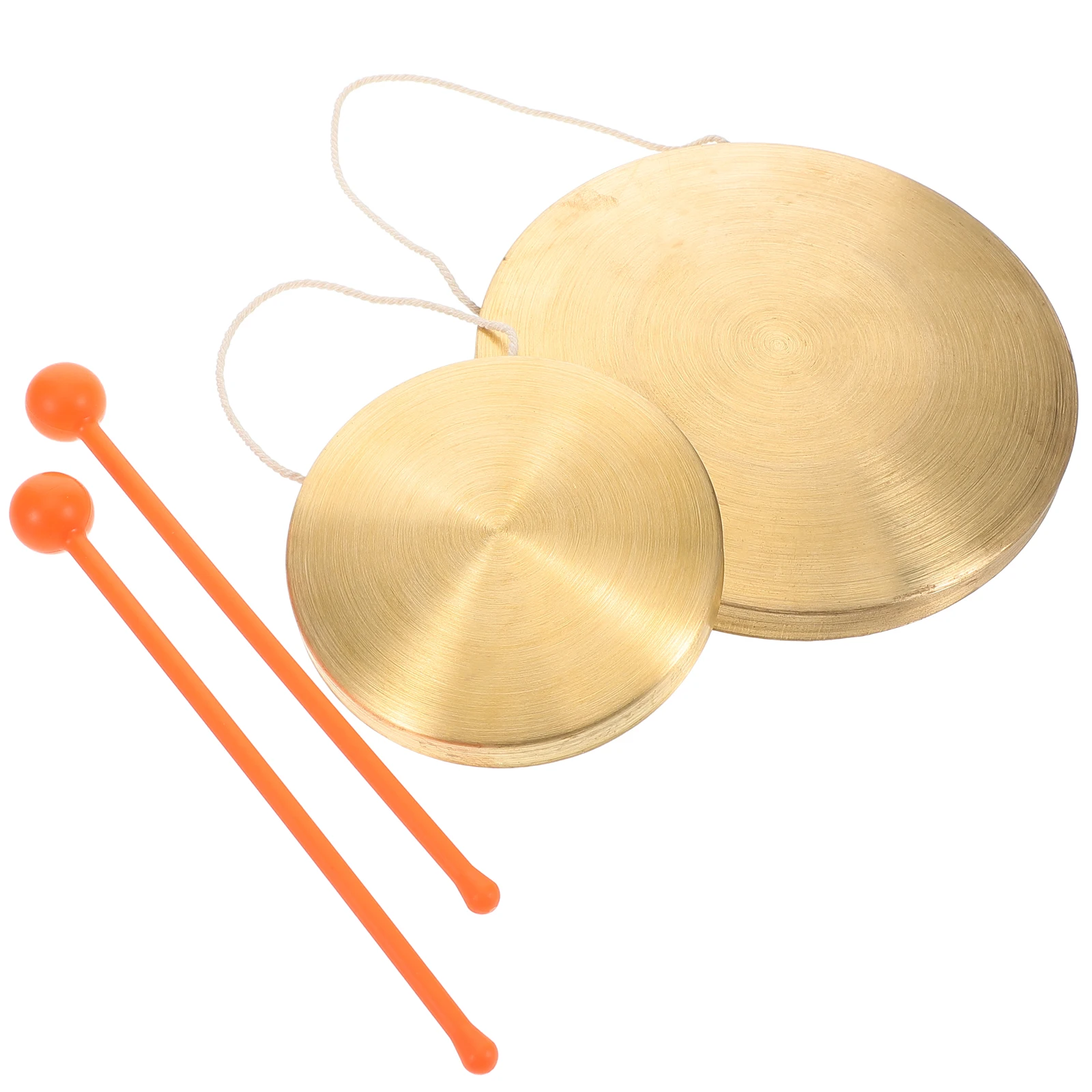 

1 set Gong Instrument 10cm 15cm Durable Metal Cymbal for Festival Party Traditional Percussion Chinese Musical Mallet Strap