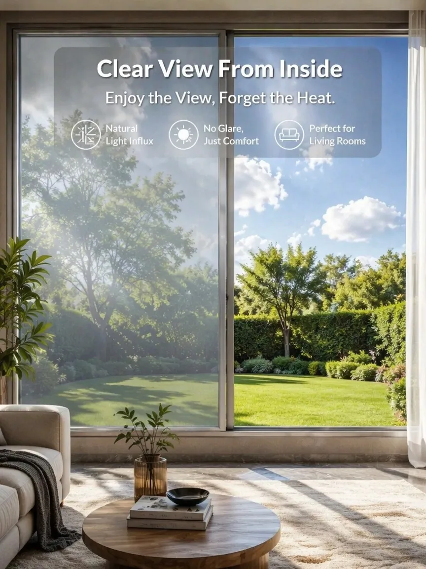 1 Roll Large Size Privacy Window Film 40-90cm Easy Install Modern Decor Static Cling Removable for Home Office Glass