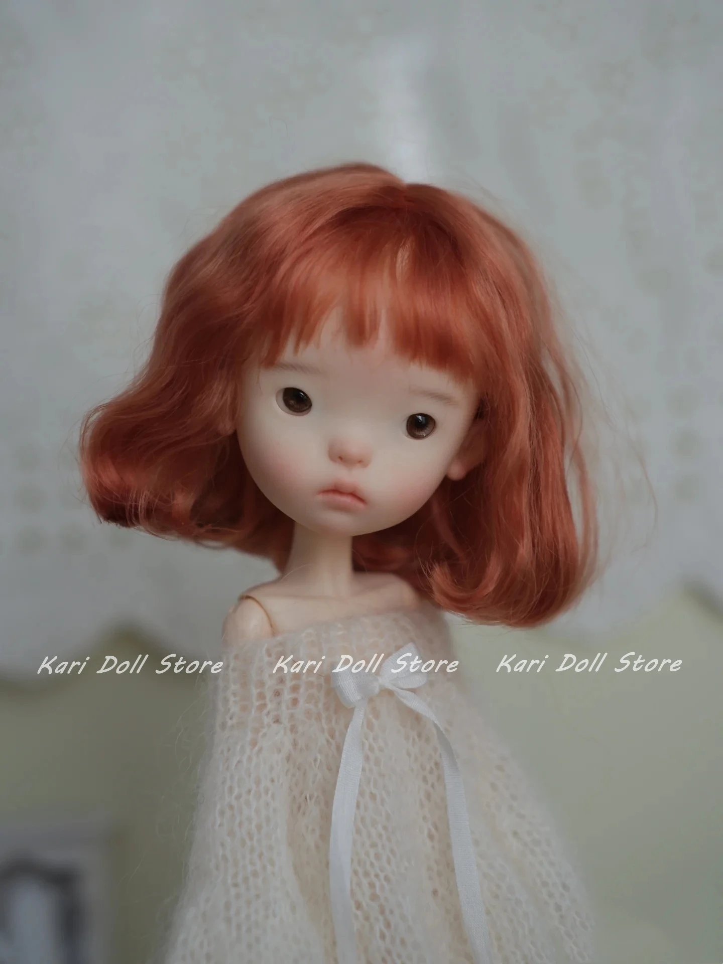 2026 Kari Doll Natural Hard shell Wavy short hair mohair wig for Landazz Landoudou Doll 16cm head circumference