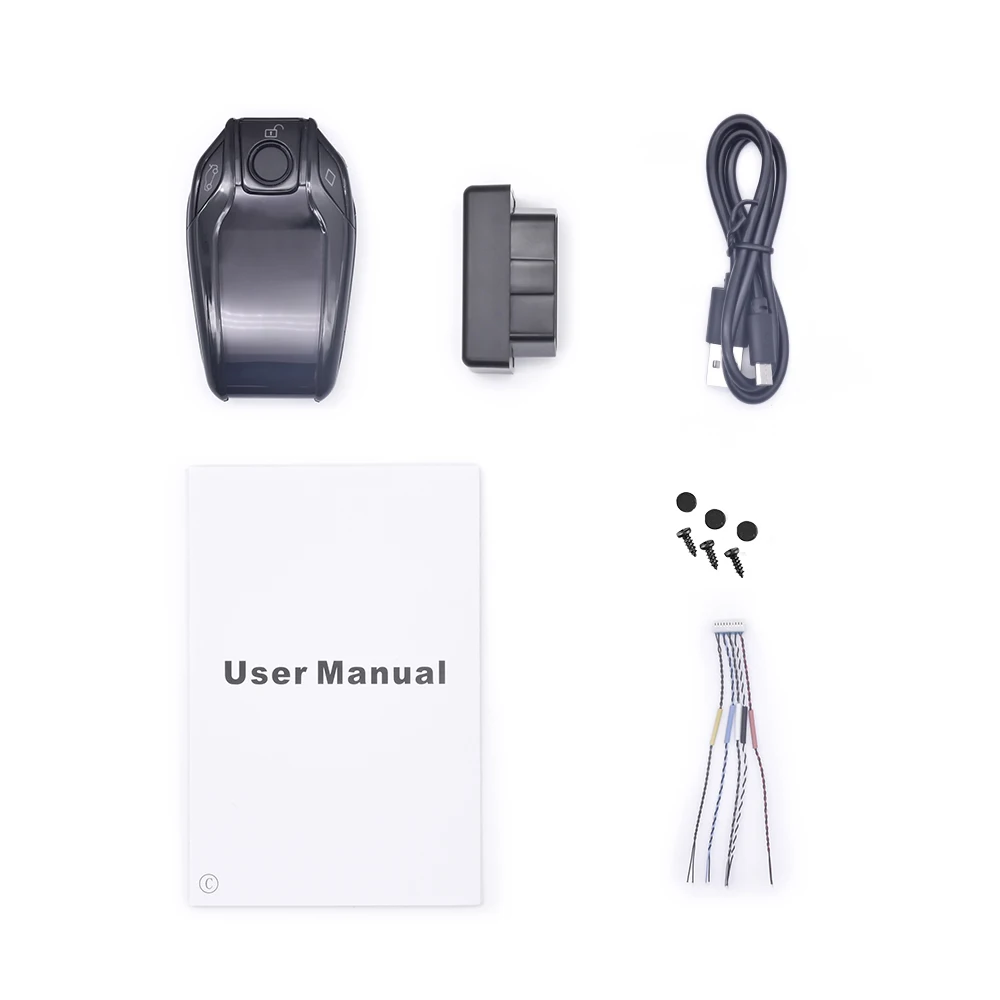 Latest Tech Smart Vehicle Key LCD Display Touch Screen PKE Open Door Lock Feature  Vehicle Keys Black