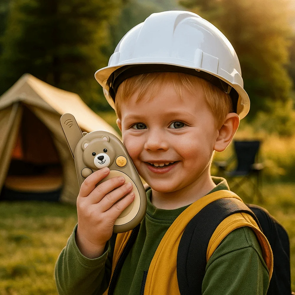 زوج واحد من أجهزة الاتصال اللاسلكية الجميلة على شكل دب طويلة المدى يمكن ارتداؤها، اتصال لاسلكي بنقرة واحدة #3