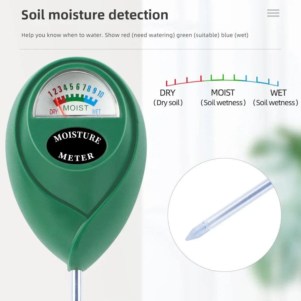 Soil Humidity Sensor Detector Water Level Tester Easy Read Gardening Measuring Tool for Potted Herbs Flowers