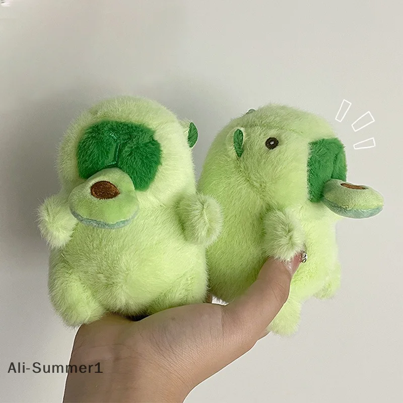 귀여운 만화 아보카도 카피바라 펜던트 줄 당기면 진동하는 카피바라 봉제 인형 가방 장식품 키체인 데스크탑 인형