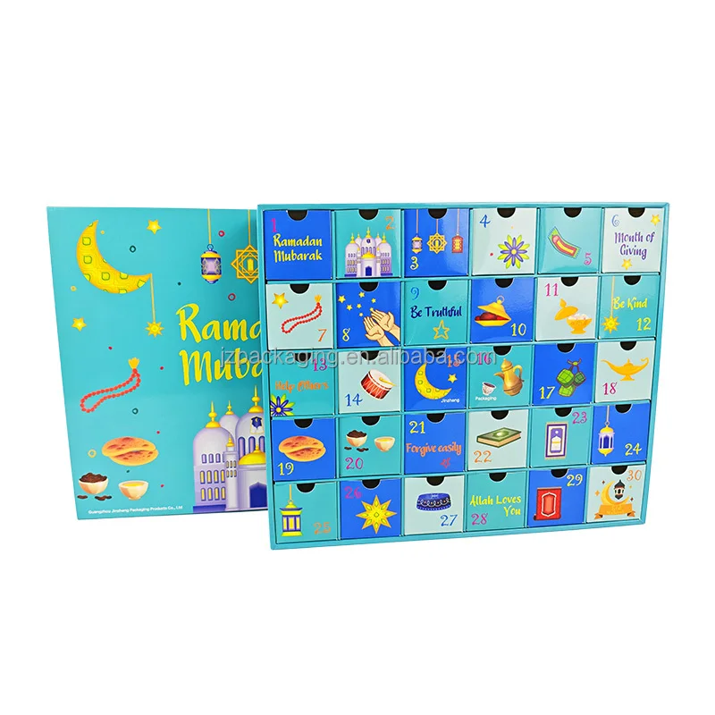 Luxury Advent Calendar Surprise Mystery Gift Box Muslim Cosmetic Makeup Ramadan Advent Calender 30 Days Advent Calender Box