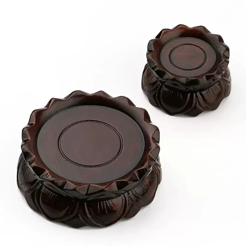 الخشب الصلب شكل دائري لوتس الركيزة تمثال بوذا كسر الجدول مبخرة قاعدة ديكور المنزل