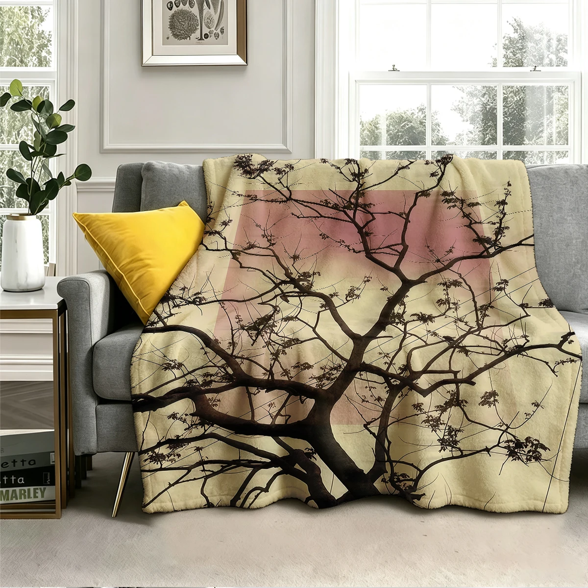 Twisted Boughs  Flannel Blanket Warm Soft Halloween Christmas Couch Warm Cozy Decorative Decor Gift for All Season
