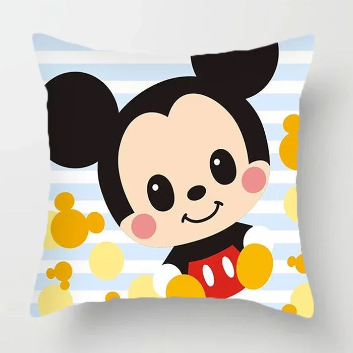 

Disney Mickey Mouse Minnie soft Pillowcases Home Textile White Couple Pillow Cover Decorative Pillows Case Living Room 40x40cm