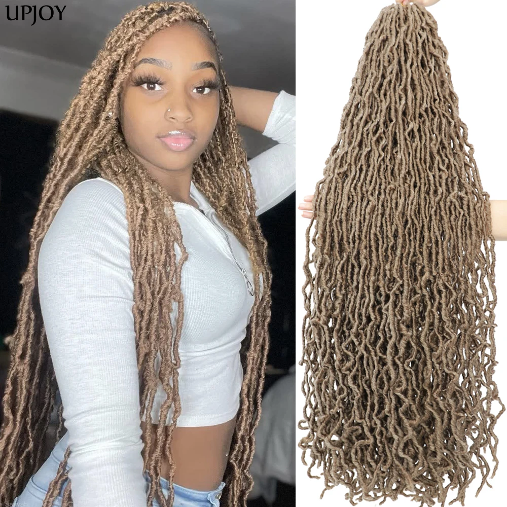 Long New Faux Locs Crochet Braids Soft Locs Crochet Hair Goddess Locs Hair Extension Curly Faux Locks Braiding Hair for Women