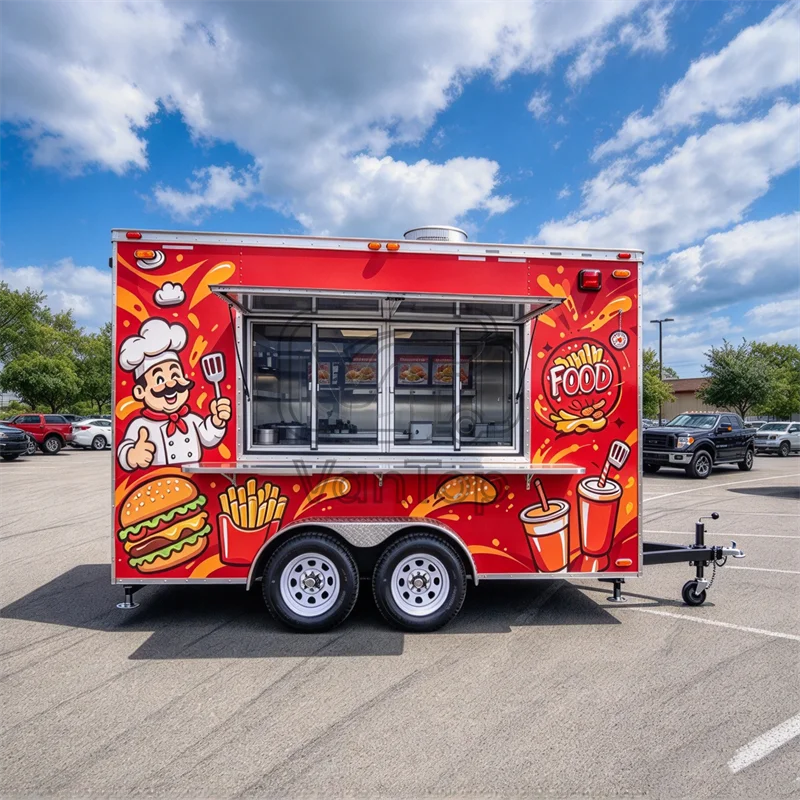 Food Trailer Mobile Kitchen Restaurant Trailer Commercial Food Service Unit Catering Business for Sale