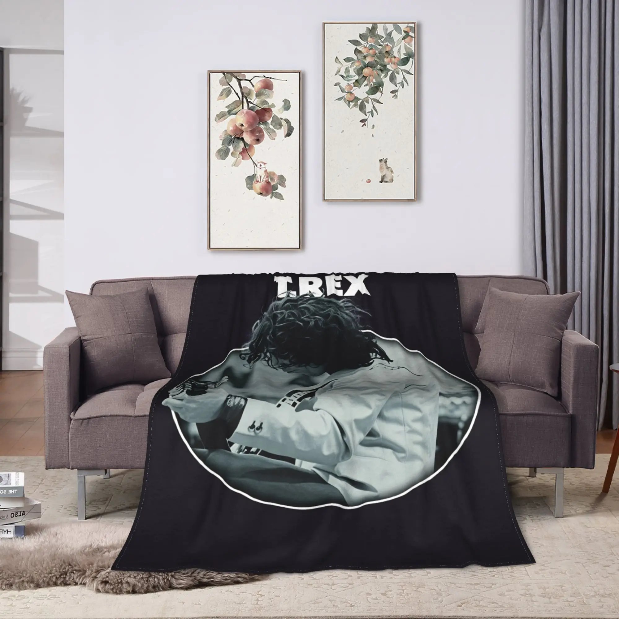 Mark Bolan T-REX Blanket Quality Warm  Throw Blanket Spring Picnic Couch Chair Funny Bedspread