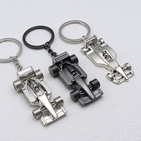 Fashion Mini Formula 1 Racing Car Styling Pendant Keychain Key Buckle Silver Color Car Keyring For Men Handbag Jewelry Gift