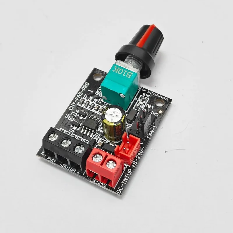 2pcs 8-24V 5A PWM Speed Controller DC Brushless 4Pin Fan Motor Regulator With Switch
