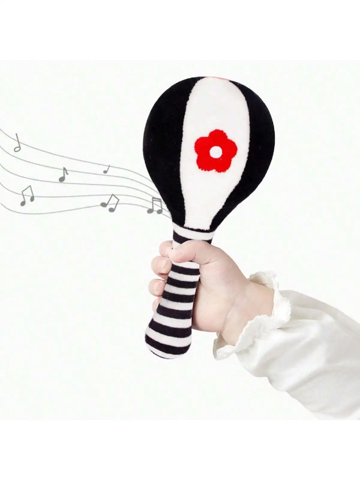 2pcs Black & White Baby Rattles, High Contrast Plastic Maracas Design, 0-3 Months Newborn Toys, 0-6 Months Infant Toys