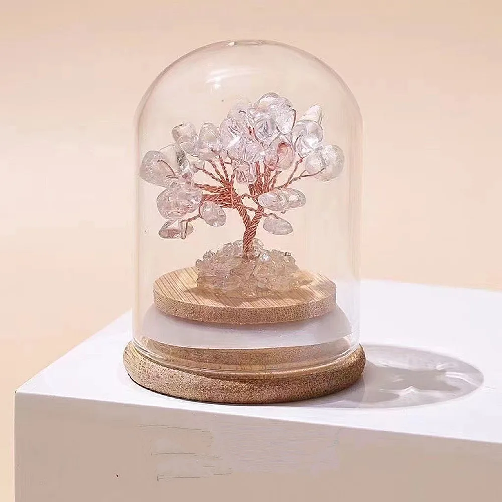 

Office Decorate Glass Bottle Covered Crystal Positive Energy of Health/Wealth/Success/Love,Mini Money Tree Gift