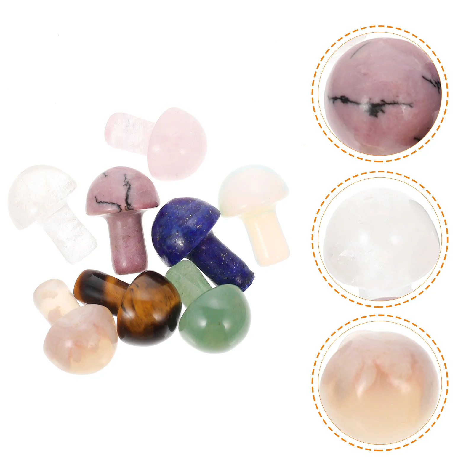 

8pcs Crystal Mushroom Decor High-Grade Durable Non-Fading Small Mushroom Ornament For Garden Flowerpot Fish Tank Micro Landscape