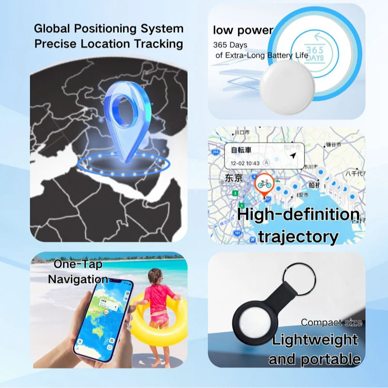 1 Set GPS Tracker Anti Loss Device Global Positioning for Kids Elderly Pet Android iOS Phone Small Portable Long Battery Life