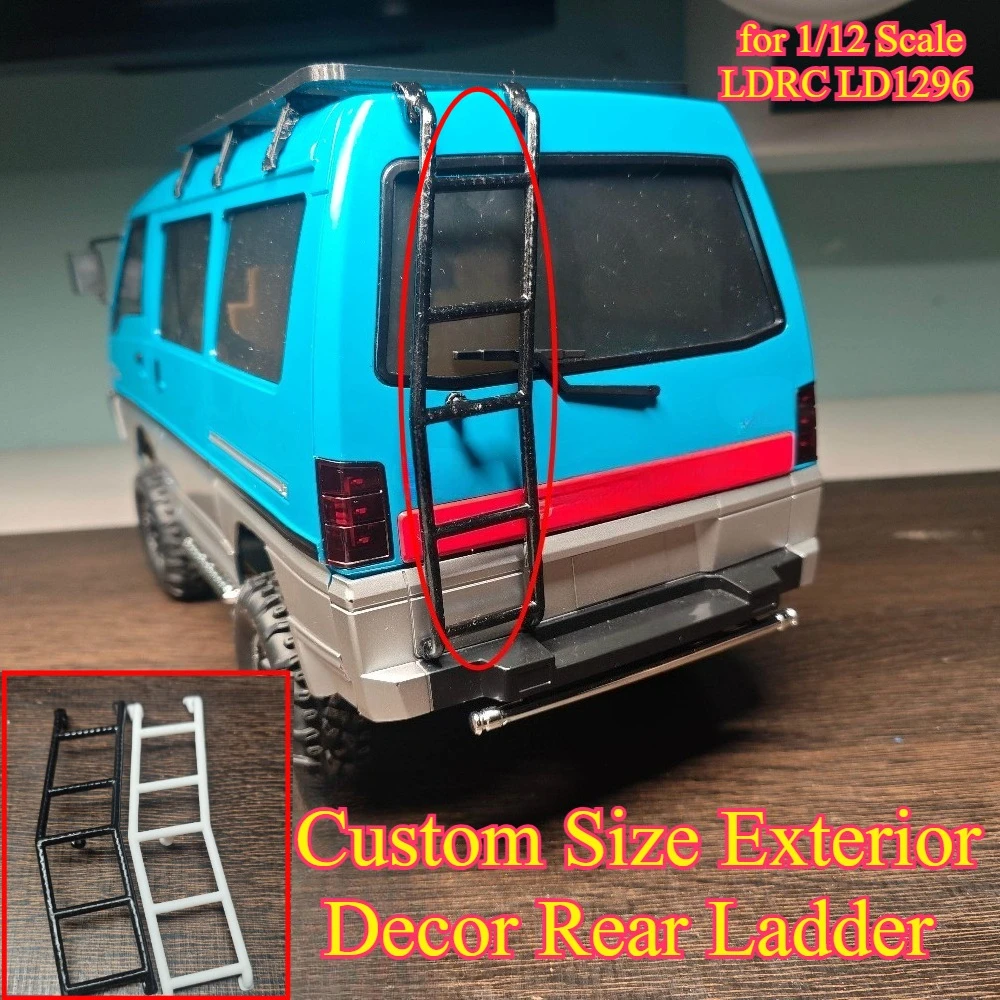 Custom Size Exterior Decor Rear Ladder Upgrade Parts for 1/12 Scale LDRC LD1296 RC Model Car Mod Replacement Spare Accessories