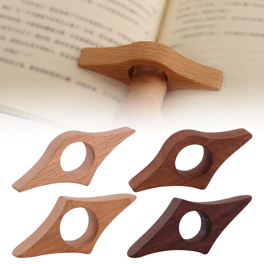 Solid Wooden Thumb Bookmark One Hand Reading Thumb Book Support Book Page Holder Convenient Bookmark Lovers Reading Aids Tools