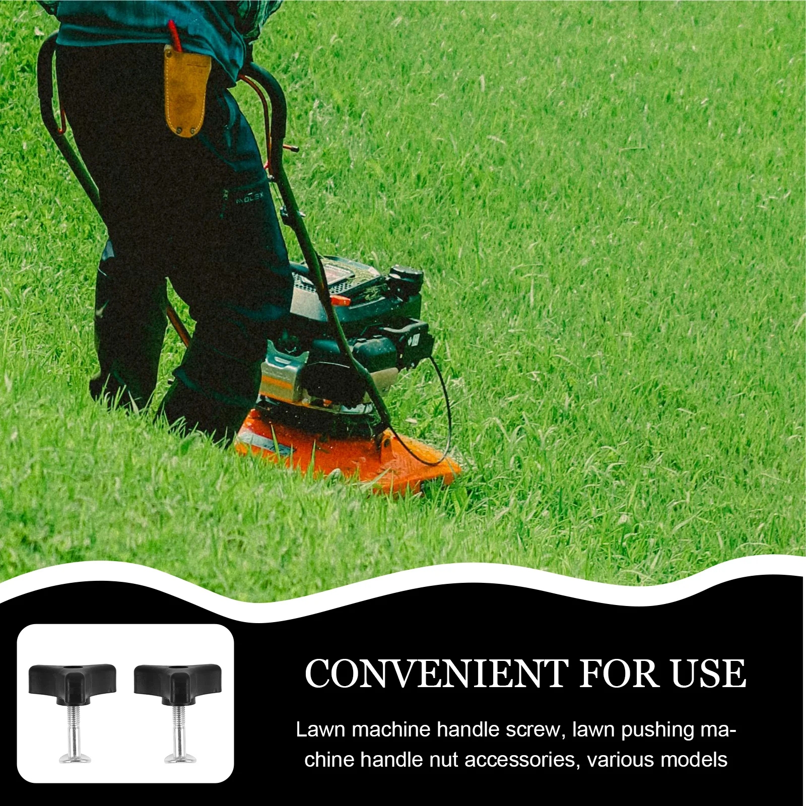 

2Sets Mower Power Tools Replacement Parts Durable Triangle Knob Handle Screw for Lawn Machines Grass Trimmer Efficient Operation