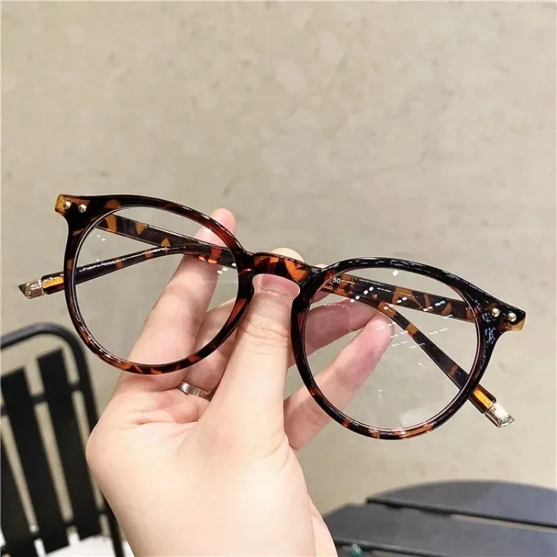 Vintage Round Optical Glasses Women Men Anti Blue Light  Eyeglasses Frame Prescription Transparent Lens Spectacle Frame Unisex view 3