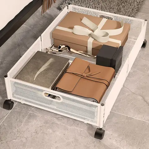 바퀴가 달린 접이식 침대 밑 수납 바구니, 장난감, 옷, 책 및 기타 물품 보관에 적합