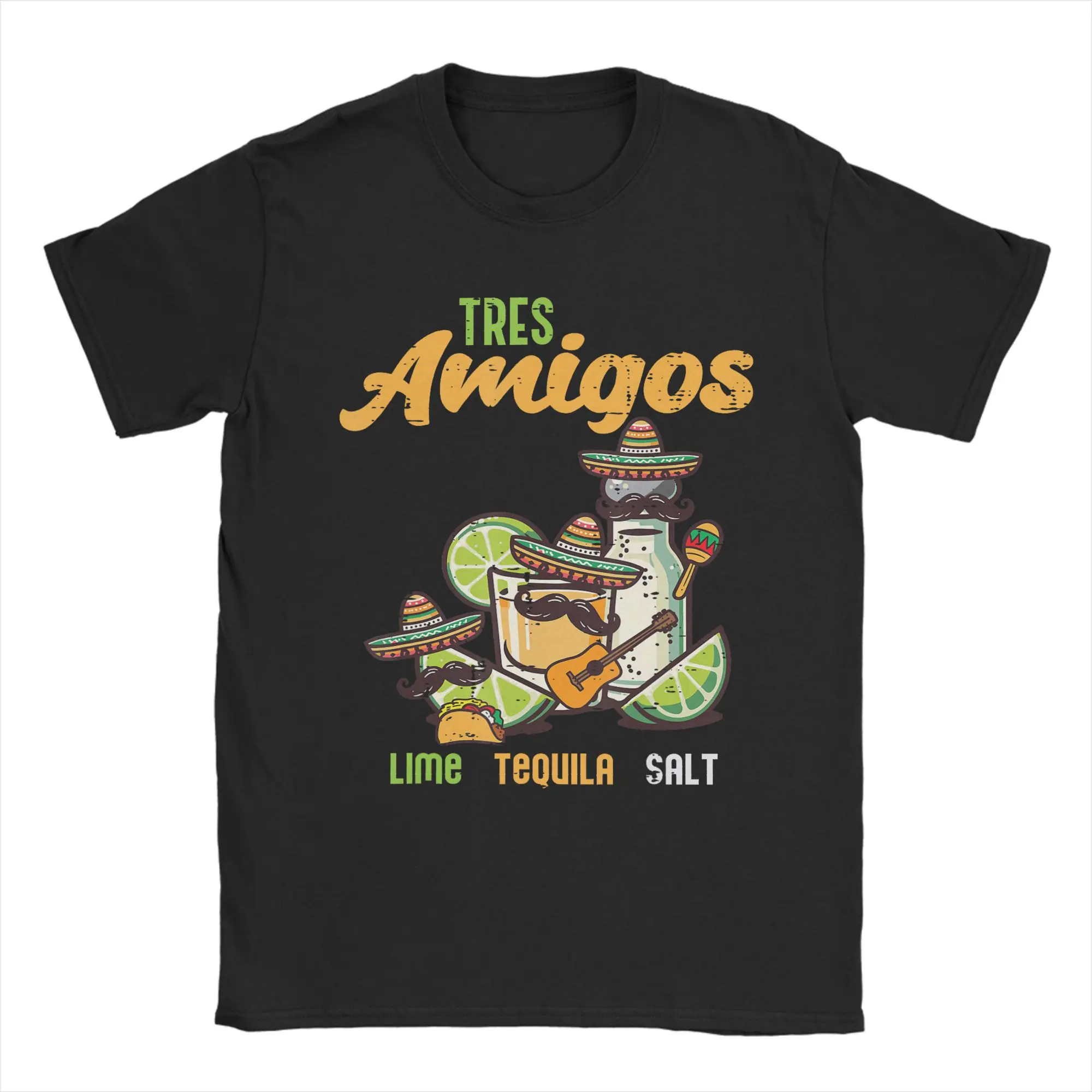 Tres Amigos Avocados Guac Cinco De Mayo Fiesta Men T Shirts  Tee Shirt Short Sleeve Round Collar T-Shirts Pure Cotton Clothes